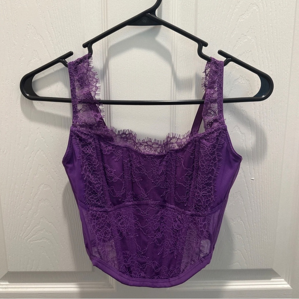 Victoria’s Secret Purple Lace Corset-Style Top